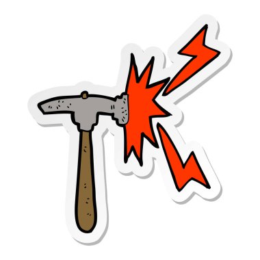 bir çizgi film çekiç etiket