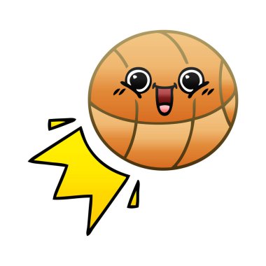 Degrade gölgeli karikatür basketbol