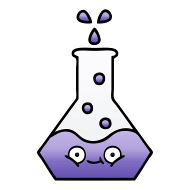 bilim bir beher gradyan gölgeli karikatür