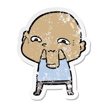 bir çizgi film ürpertici adam sıkıntılı etiket