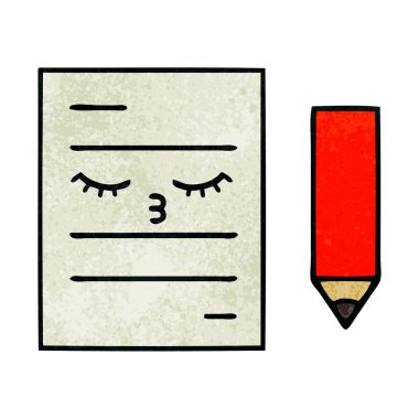 Retro grunge doku karikatür bir test kağıt