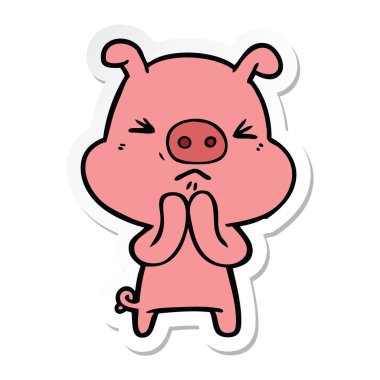 çizgi film huysuz domuz bir etiket