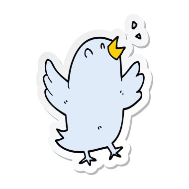 etiket bir karikatür kuş şarkı