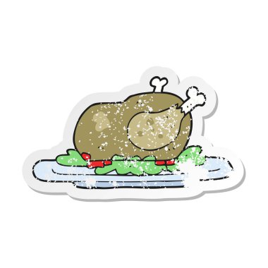 Retro Etiket hindi pişmiş bir karikatür sıkıntılı