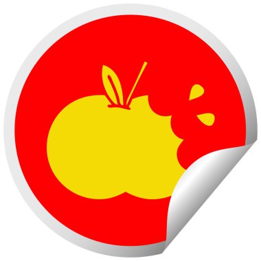 dairesel peeling etiket karikatür sulu elma