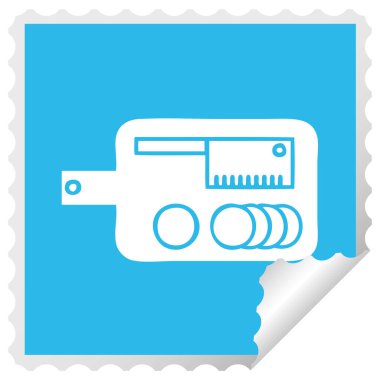 etiket karikatür bir et Kıyma Kurulu peeling Meydanı