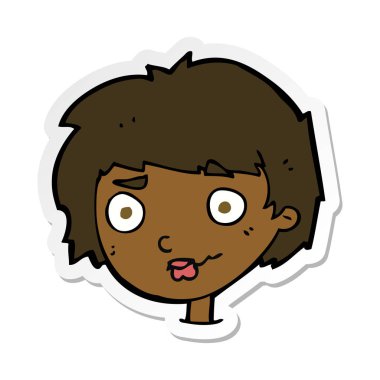 etiket bir karikatür karışık kadın