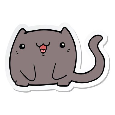 etiket bir karikatür kedi