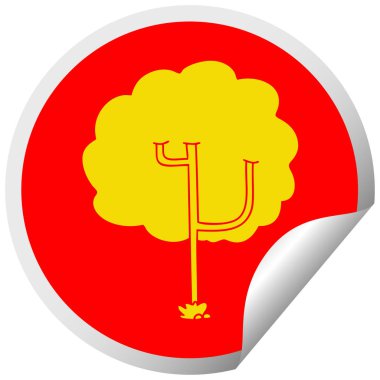 dairesel peeling etiket ilginç karikatür ağaç