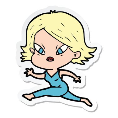 etiket bir karikatür kadın vurguladı