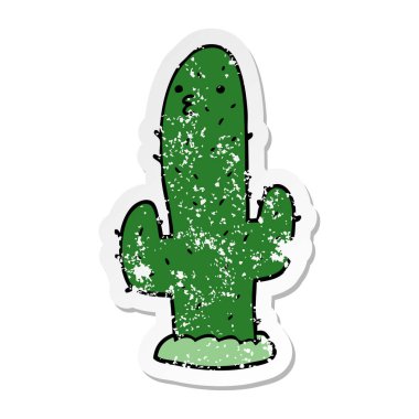 bir çizgi film kaktüs sıkıntılı etiket