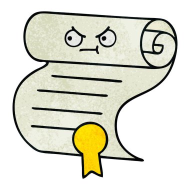 Retro grunge doku karikatür bir sözleşme