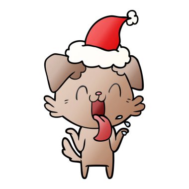 bir nefes nefese köpek shrugging, degrade çizgi film giyen sa omuzlar