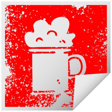 ilginç sıkıntılı kare peeling etiket sembolü Hana bira