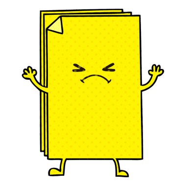 çizgi roman tarzı ilginç çizgi film çapraz kağıt yığınını