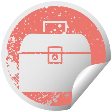 sıkıntılı dairesel peeling etiket sembolü bir metal kasa