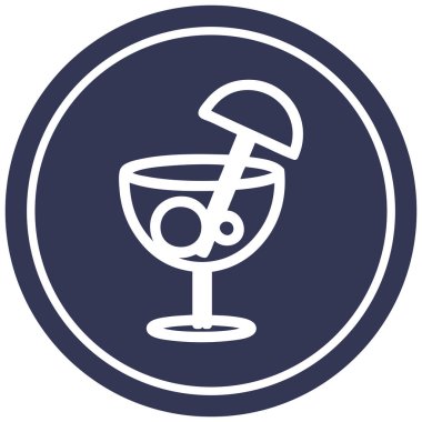 şemsiye dairesel simgesi simgesi olan kokteyl