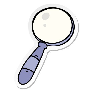 elle çizilmiş etiket karikatür doodle bir büyüteç