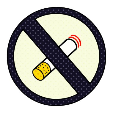 çizgi roman tarzı karikatür bir Sigara İçilmez işareti izin