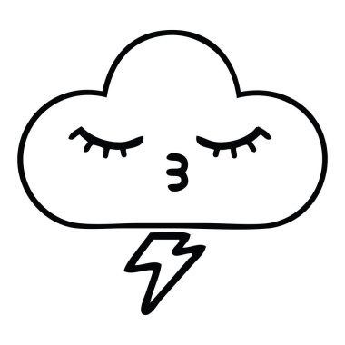 bir fırtına bulutu çizim karikatür