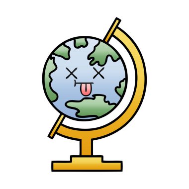 Degrade gölgeli karikatür, bir de Dünya Dünya