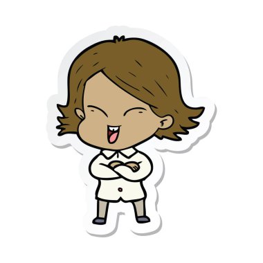 bir mutlu çizgi film kız etiketi