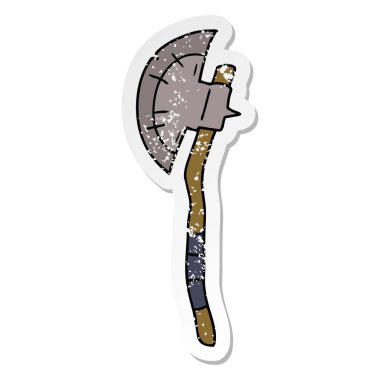 elle çizilmiş etiket karikatür doodle medievil balta sıkıntılı