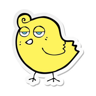 bir karikatür kuş Sticker