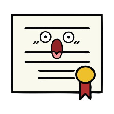 sevimli çizgi mezuniyet diploma