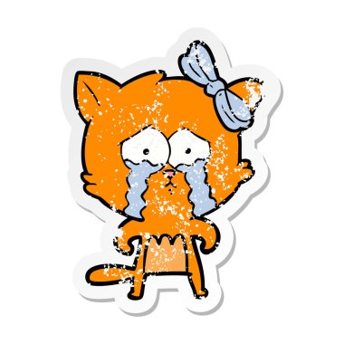 bir karikatür kedi sıkıntılı etiket