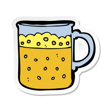 bir çizgi film kupa bira etiket