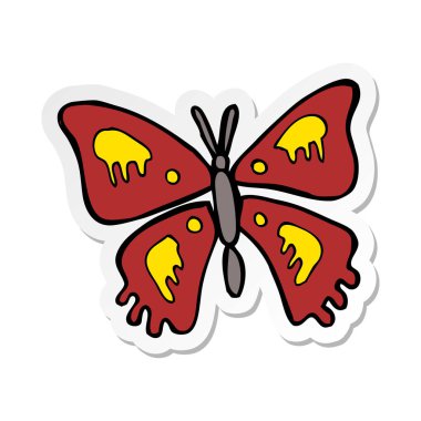 bir karikatür kelebek Sticker