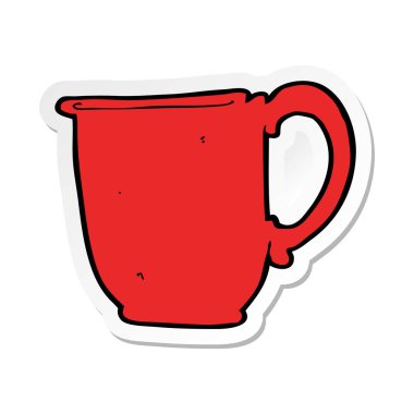 bir çizgi film kupa etiket