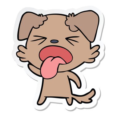 etiket bir karikatür köpek tiksinti