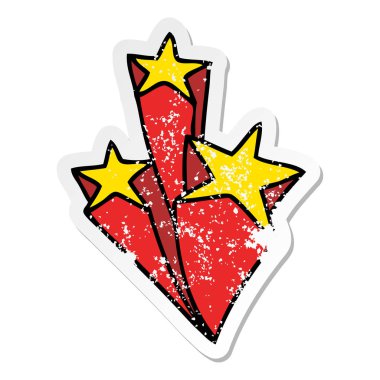 ilginç bir el sıkıntılı etiket çizgi film yıldız çizilmiş