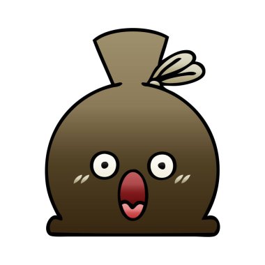 bir çuval degrade gölgeli karikatür