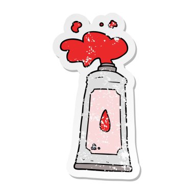 bir çizgi film tüp boya sıkıntılı etiket