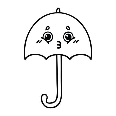 çizim karikatür şemsiye