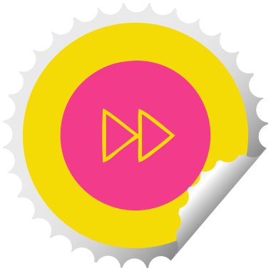 dairesel peeling etiket karikatür hızlı ileri düğmesinin