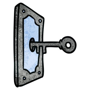 dokulu karikatür doodle kapı kolu