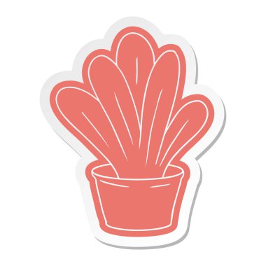 çizgi film etiketi bir yeşil kapalı bitki