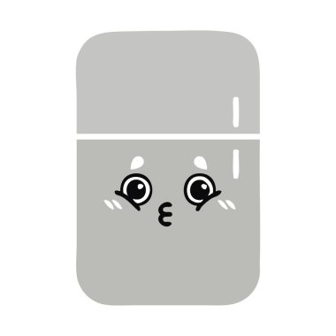 bir buzdolabı dondurucu düz renk retro karikatür