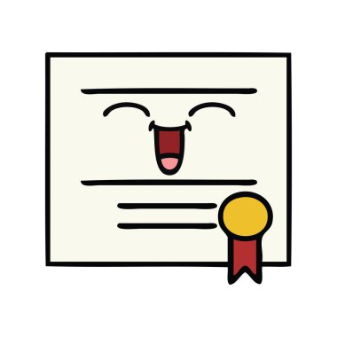 sevimli çizgi mezuniyet diploma