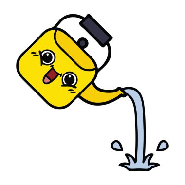 sevimli çizgi dökülen bir Kettle