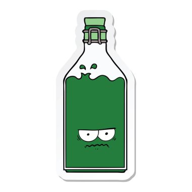 bir çizgi film eski şişe etiket