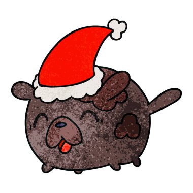 el kawaii köpek Noel dokulu çizgi film çekilmiş