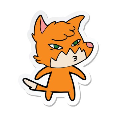 etiket akıllı karikatür tilki