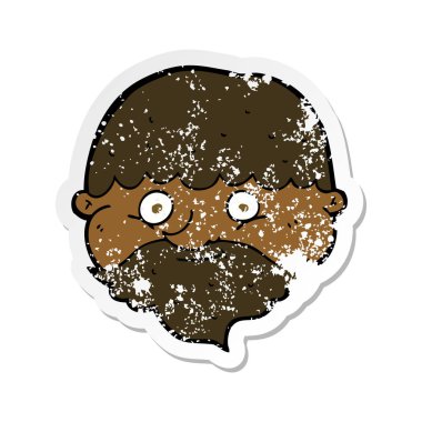 bir karikatür Retro sıkıntılı etiket adam sakallı