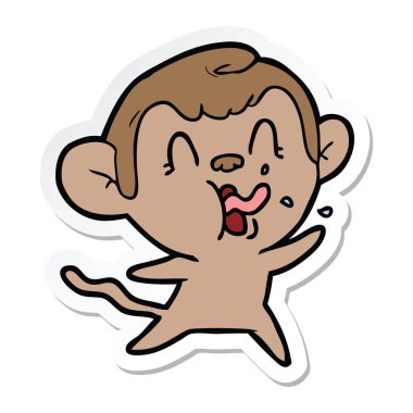 etiket bir deli karikatür maymun