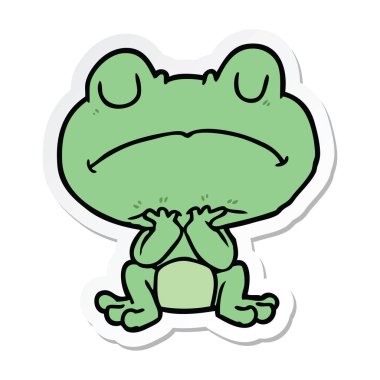 etiket bir karikatür kurbağa